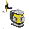Nivel System CL3B + tyczka LP-36 - laser krzyżowy niebieski 3 × 360° 3D Bluetooth